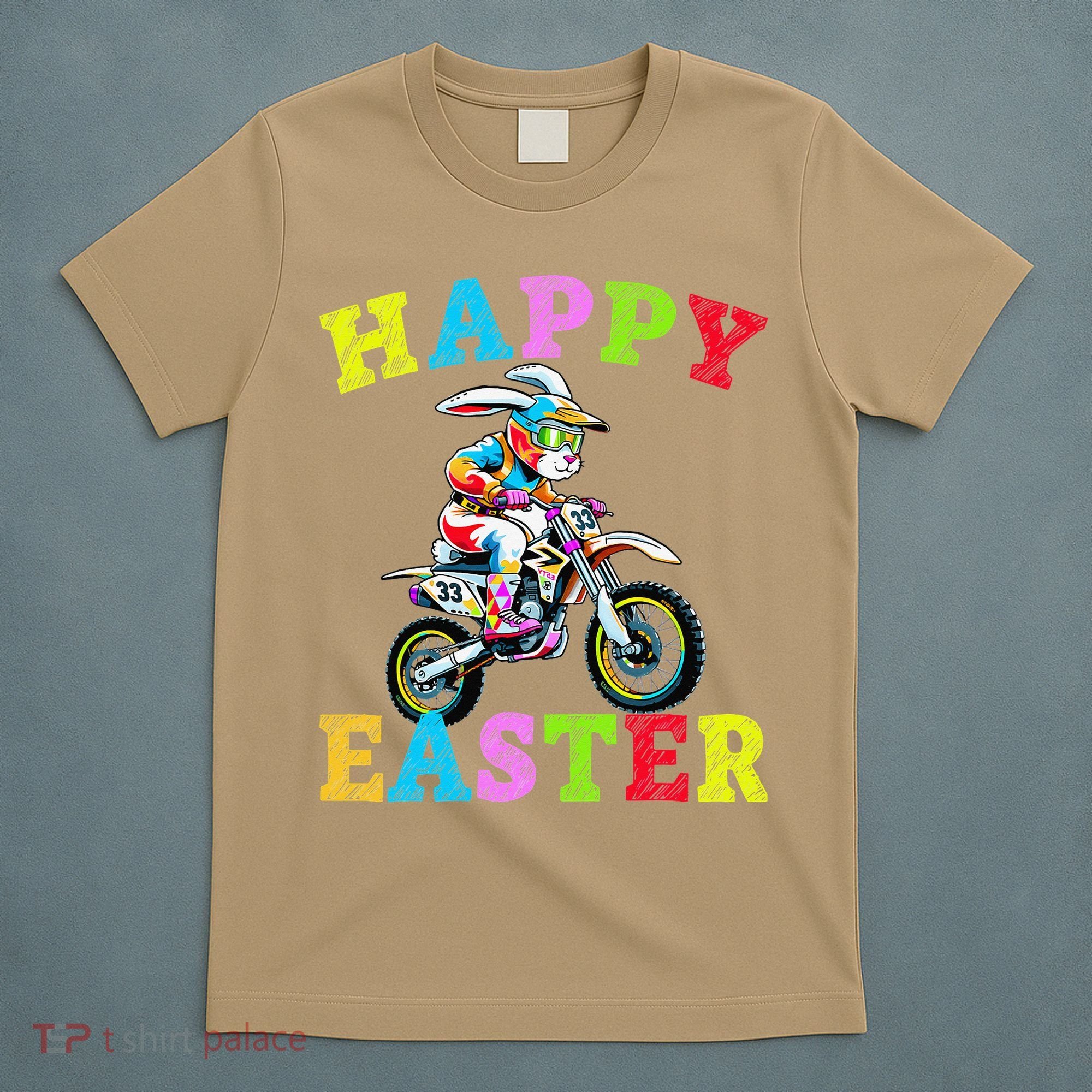 Cool Easter Bunny Motorcycle Happy Easter Day Bike Rider T-Shirt