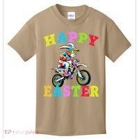 Cool Easter Bunny Motorcycle Happy Easter Day Bike Rider Kids T-Shirt thumb 0