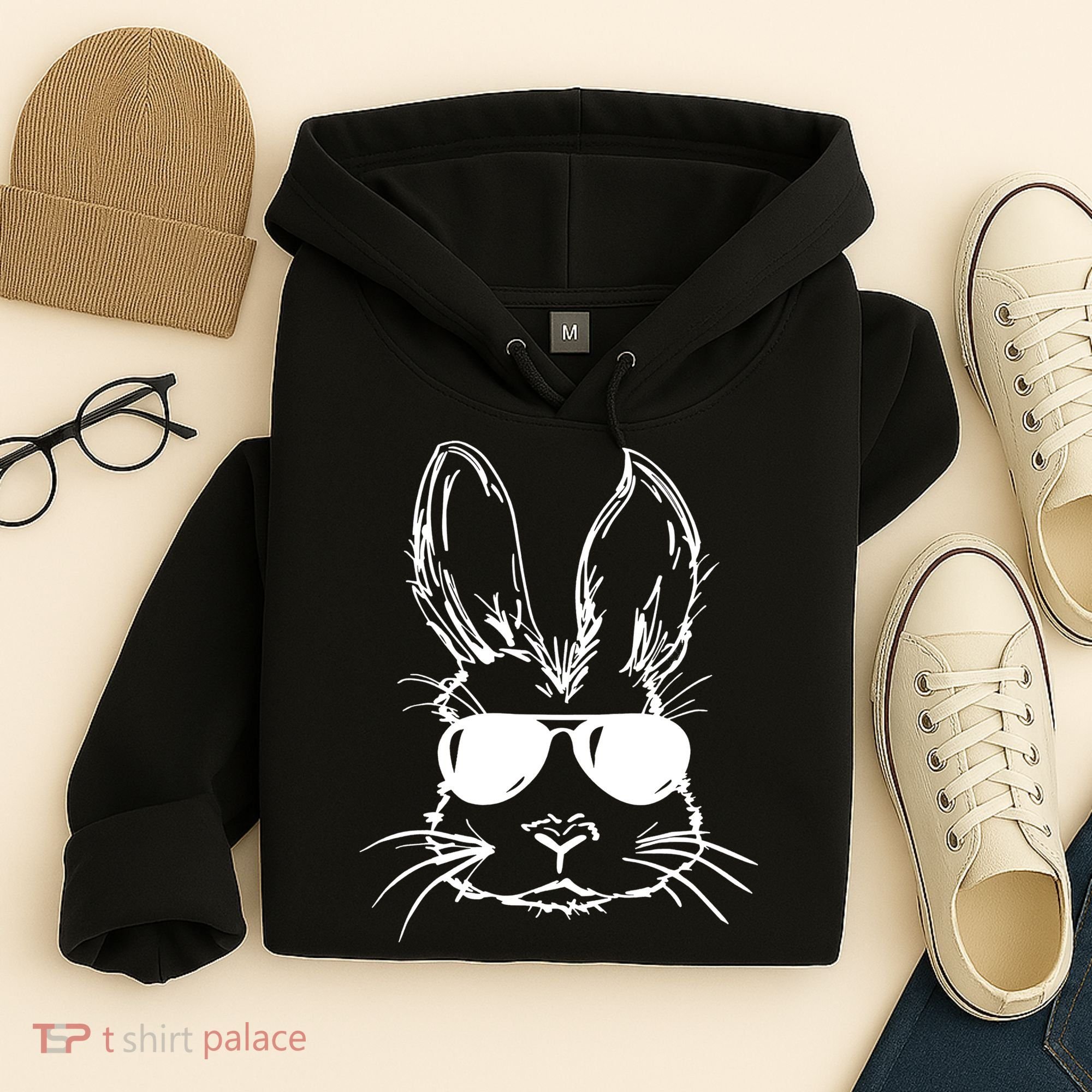 Cool Easter Bunny Sunglass Hoodie