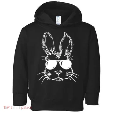 Cool Easter Bunny Sunglass Toddler Hoodie