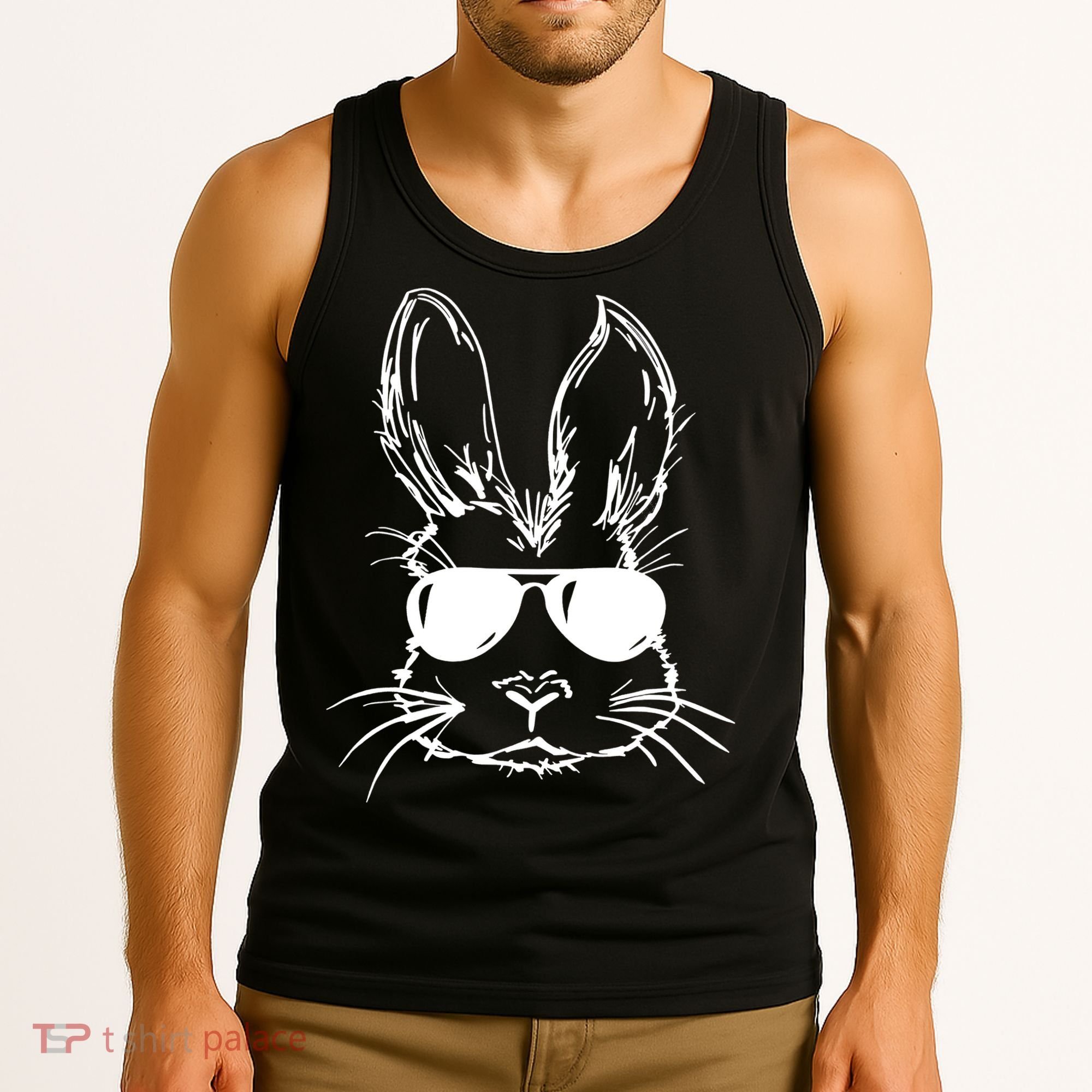 Cool Easter Bunny Sunglass Tank Top