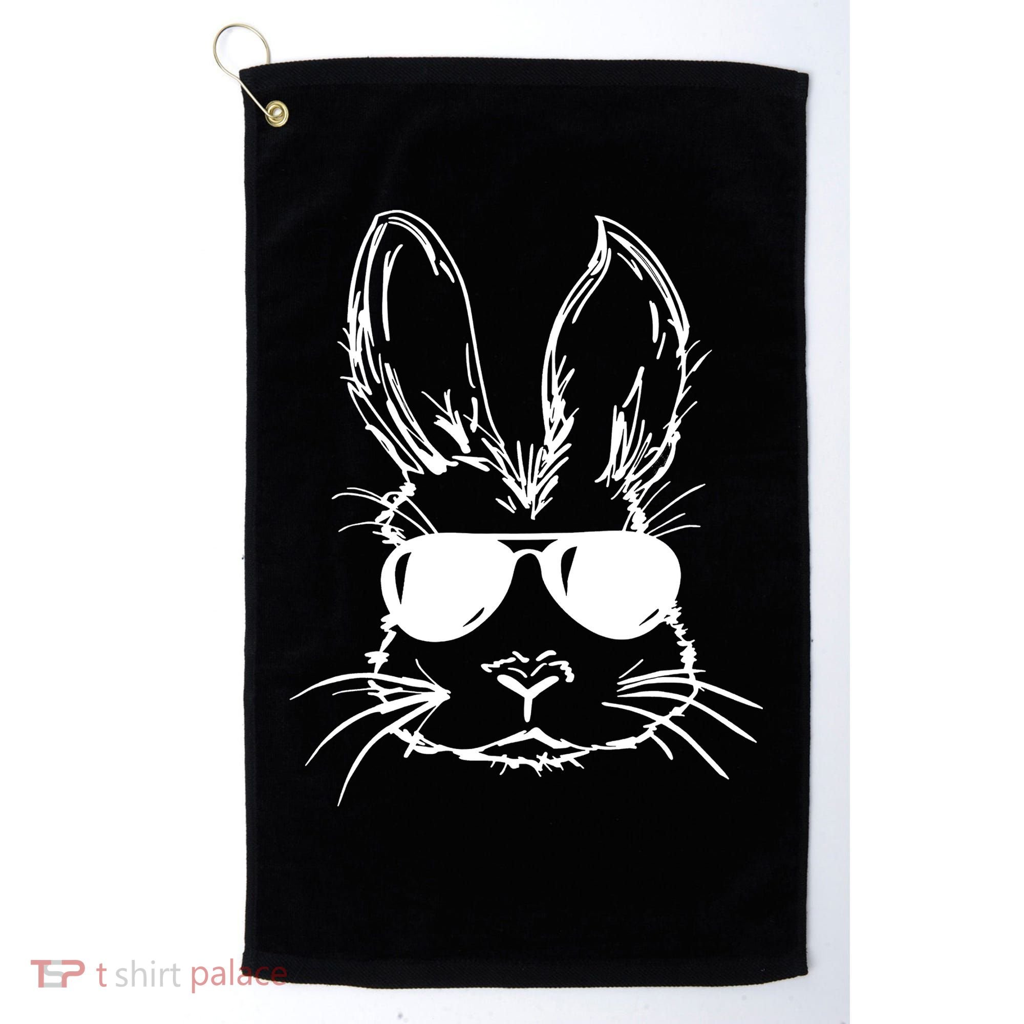 Cool Easter Bunny Sunglass Golf Towel