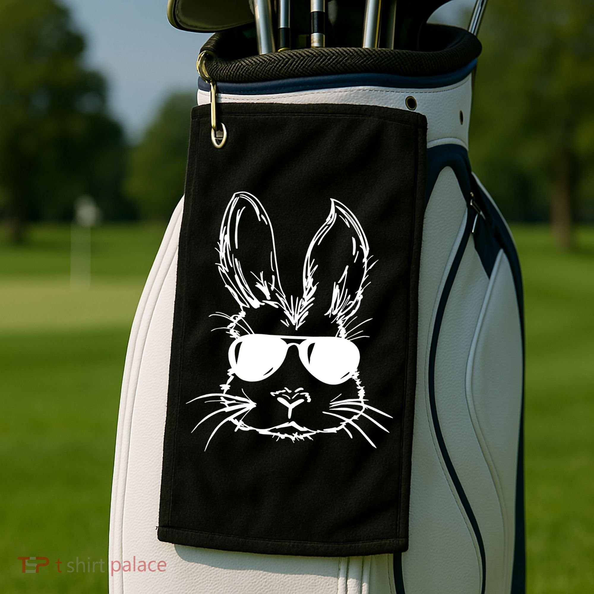 Cool Easter Bunny Sunglass Golf Towel