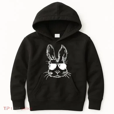 Cool Easter Bunny Sunglass Kids Hoodie