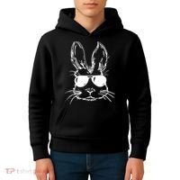 Cool Easter Bunny Sunglass Kids Hoodie thumb 4