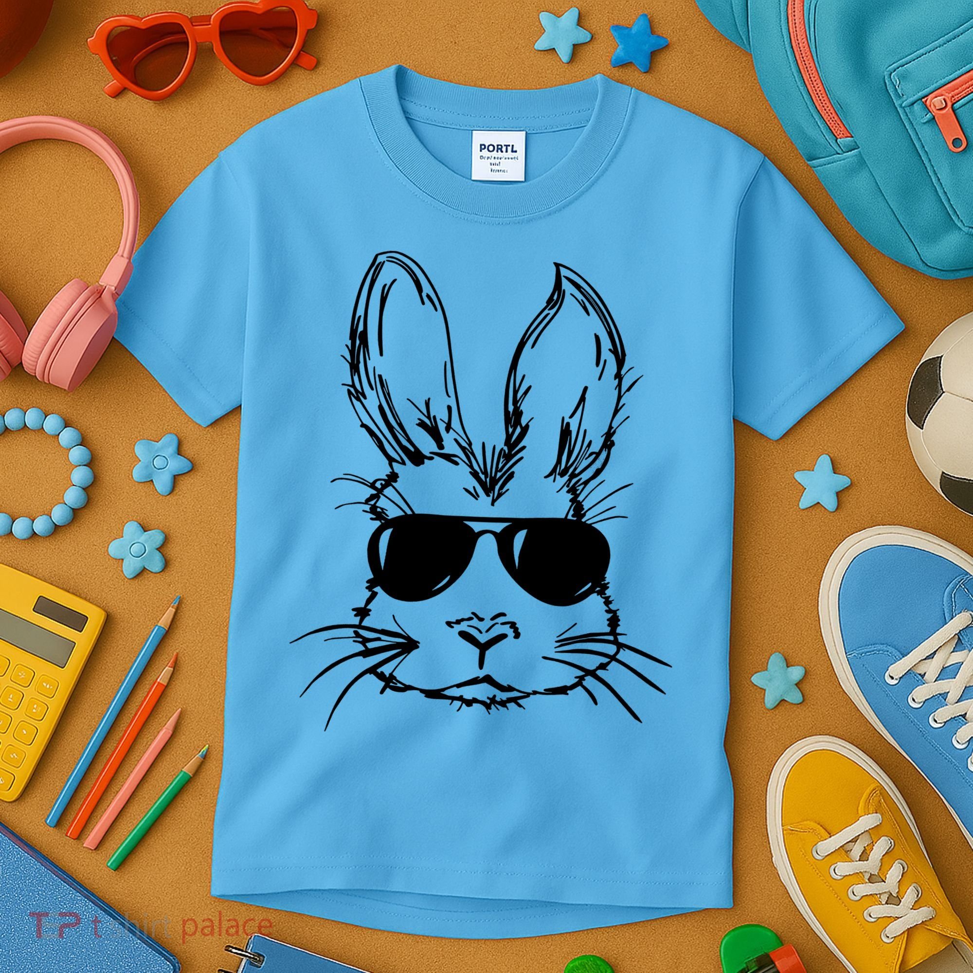 Cool Easter Bunny Sunglass Kids T-Shirt