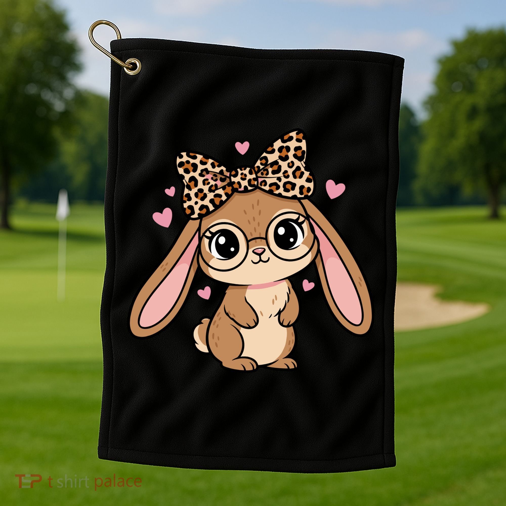 Cute Easter Bunny Golf Towel