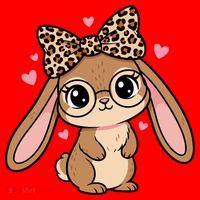 Cute Easter Bunny Santa Hat thumb 1