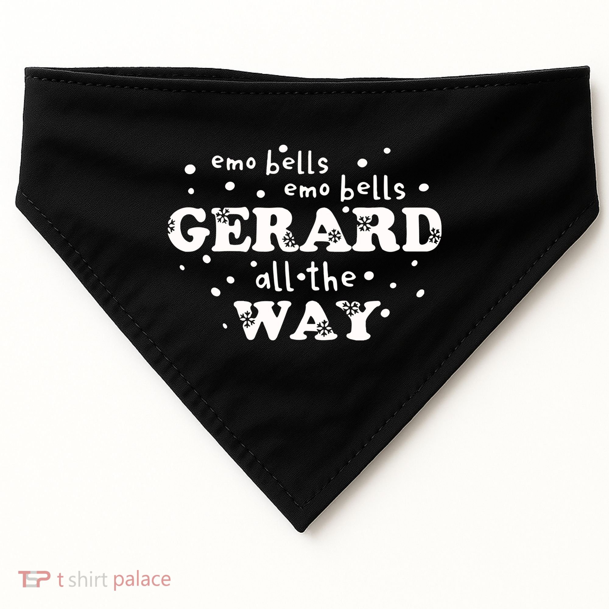 Christmas Emo Bells Emo Bells Gerard All The Way USA-Made Doggie Bandana