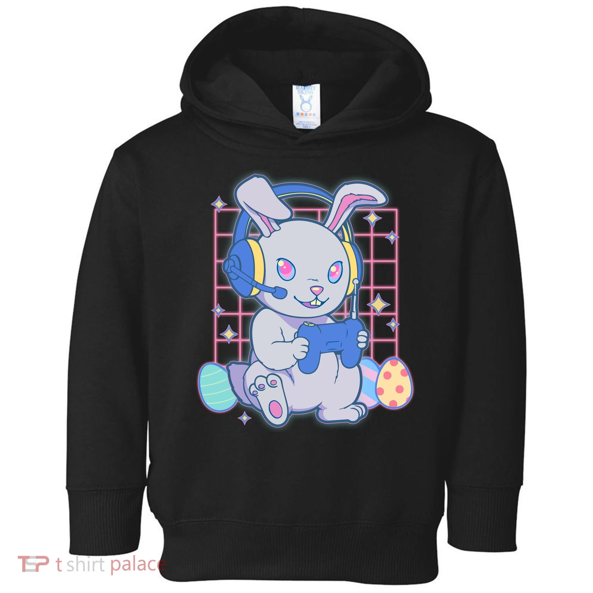 Cute Easter Bunny Rabbit Gamer Toddler Hoodie