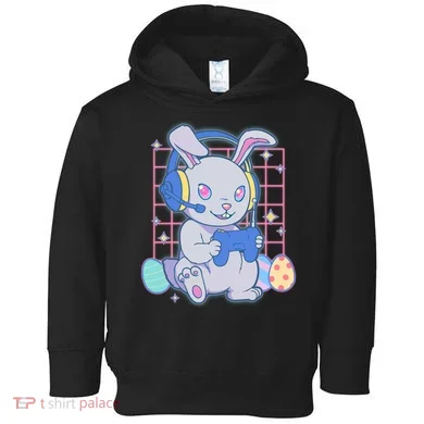 Cute Easter Bunny Rabbit Gamer Toddler Hoodie