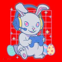 Cute Easter Bunny Rabbit Gamer Santa Hat thumb 1