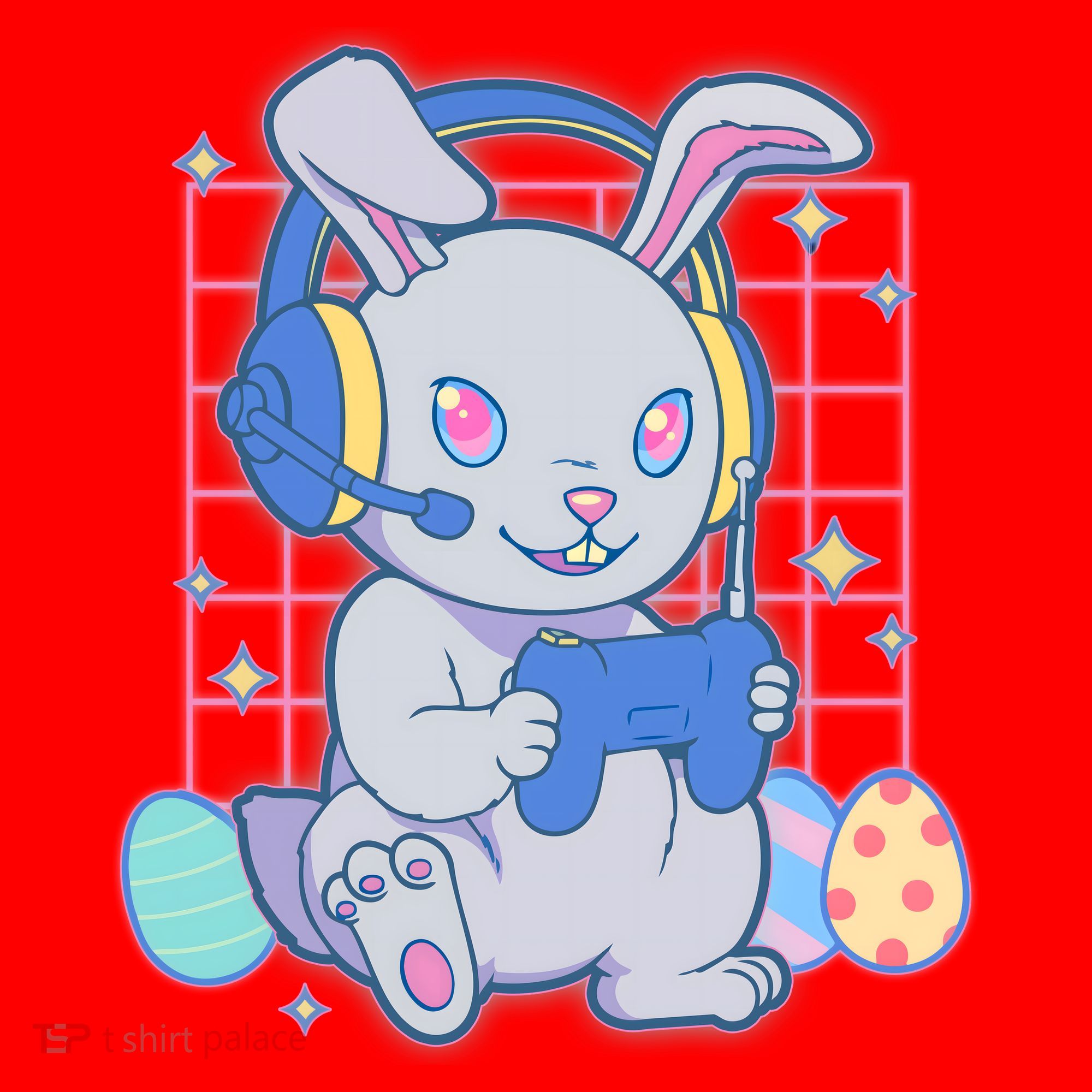 Cute Easter Bunny Rabbit Gamer Santa Hat
