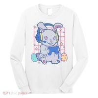 Cute Easter Bunny Rabbit Gamer Long Sleeve Shirt thumb 0