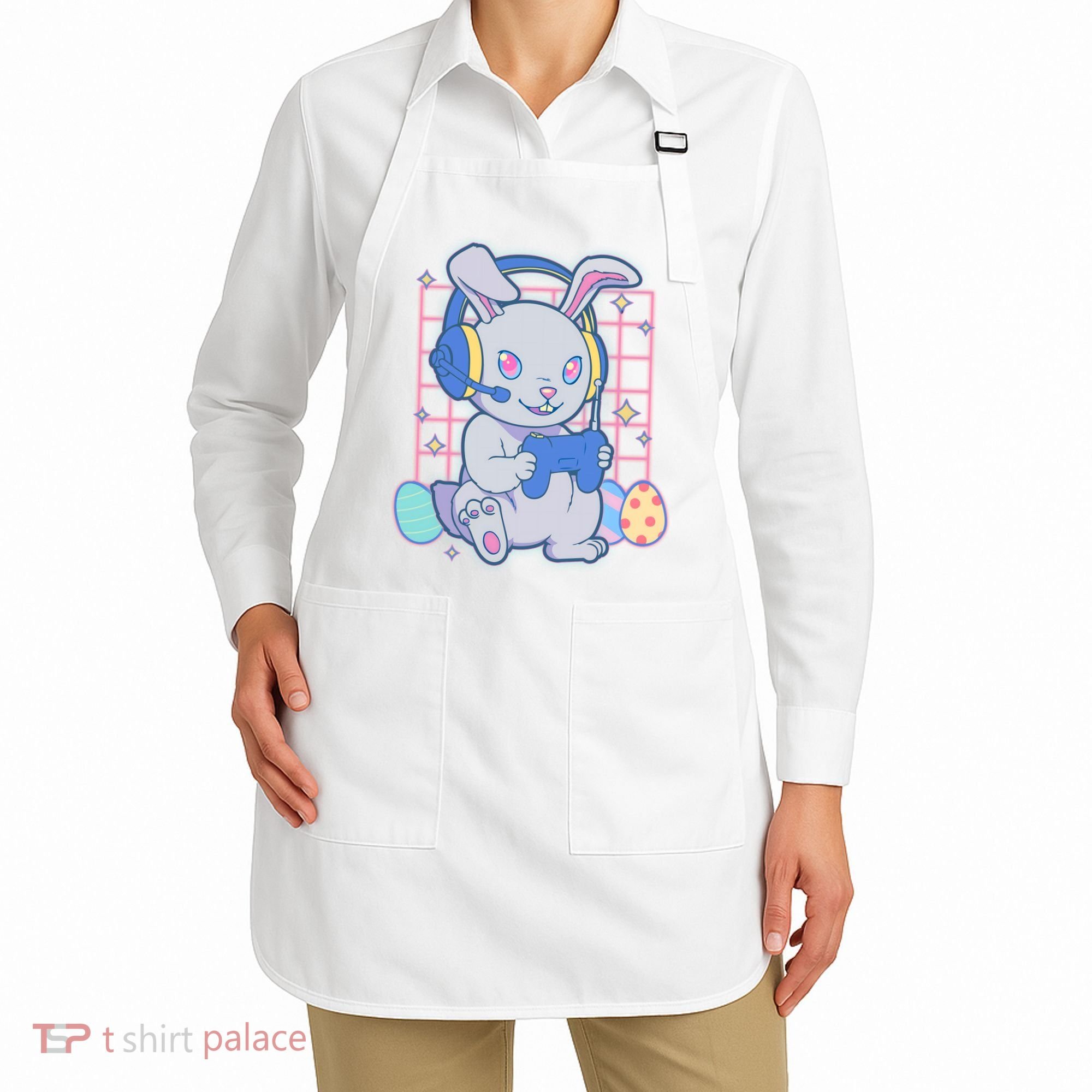 Cute Easter Bunny Rabbit Gamer Apron