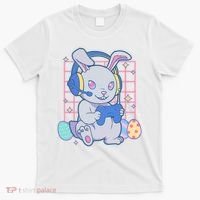 Cute Easter Bunny Rabbit Gamer T-Shirt thumb 0