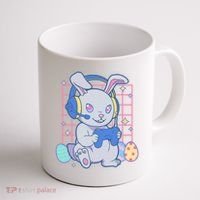 Cute Easter Bunny Rabbit Gamer Coffee Mug thumb 1