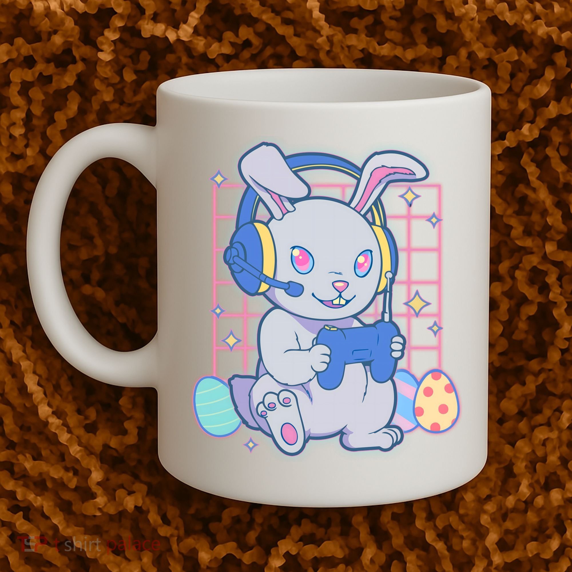 Cute Easter Bunny Rabbit Gamer Coffee Mug