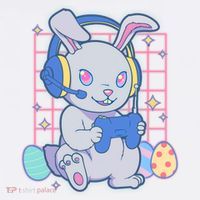 Cute Easter Bunny Rabbit Gamer Women's Hoodie thumb 2