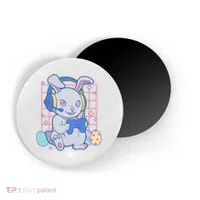 Cute Easter Bunny Rabbit Gamer Magnet thumb 0
