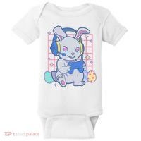 Cute Easter Bunny Rabbit Gamer Baby Bodysuit thumb 0