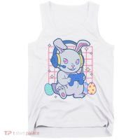Cute Easter Bunny Rabbit Gamer Tank Top thumb 0