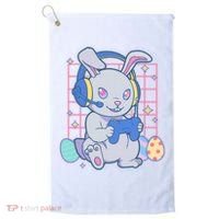 Cute Easter Bunny Rabbit Gamer Golf Towel thumb 0