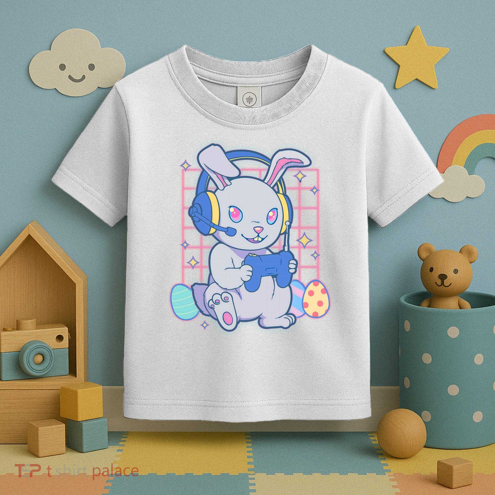Cute Easter Bunny Rabbit Gamer Toddler T-Shirt