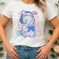 Cute Easter Bunny Rabbit Gamer Women's T-Shirt thumb 2