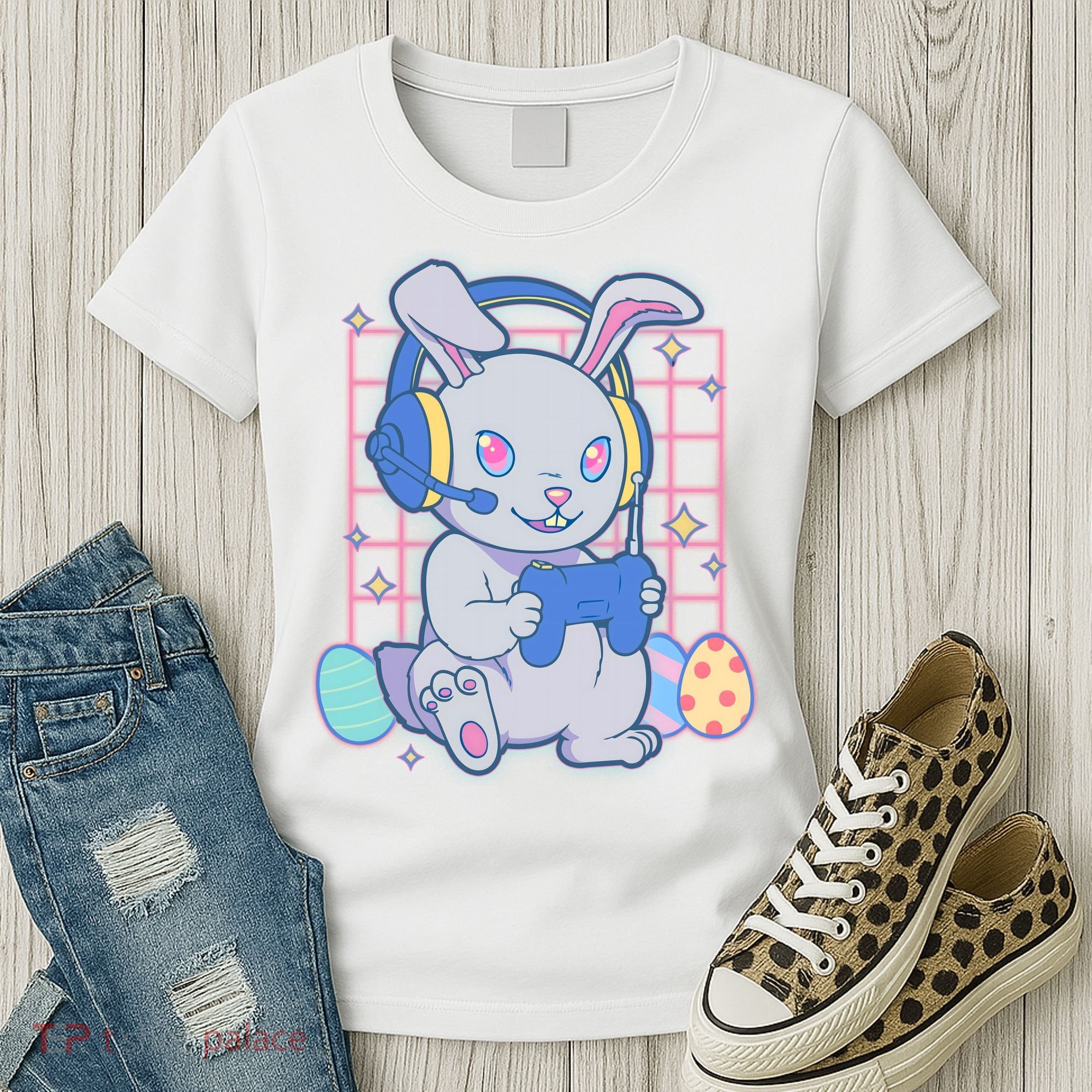 Cute Easter Bunny Rabbit Gamer Women's T-Shirt