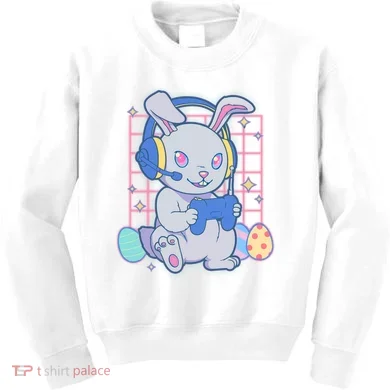 Cute Easter Bunny Rabbit Gamer Kids Sweatshirt