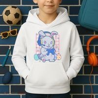 Cute Easter Bunny Rabbit Gamer Kids Hoodie thumb 2