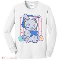 Cute Easter Bunny Rabbit Gamer Kids Long Sleeve Shirt thumb 0