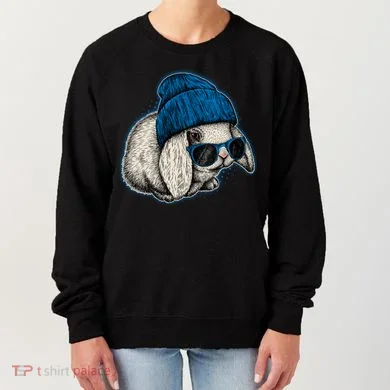 Cute Easter Cool Blue Bunny Rabbit Women's Sweatshirt