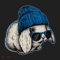 Cute Easter Cool Blue Bunny Rabbit Women's Sweatshirt thumb 2