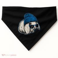 Cute Easter Cool Blue Bunny Rabbit USA-Made Doggie Bandana thumb 0