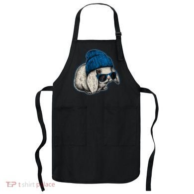 Cute Easter Cool Blue Bunny Rabbit Apron