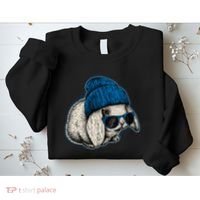 Cute Easter Cool Blue Bunny Rabbit Sweatshirt thumb 2