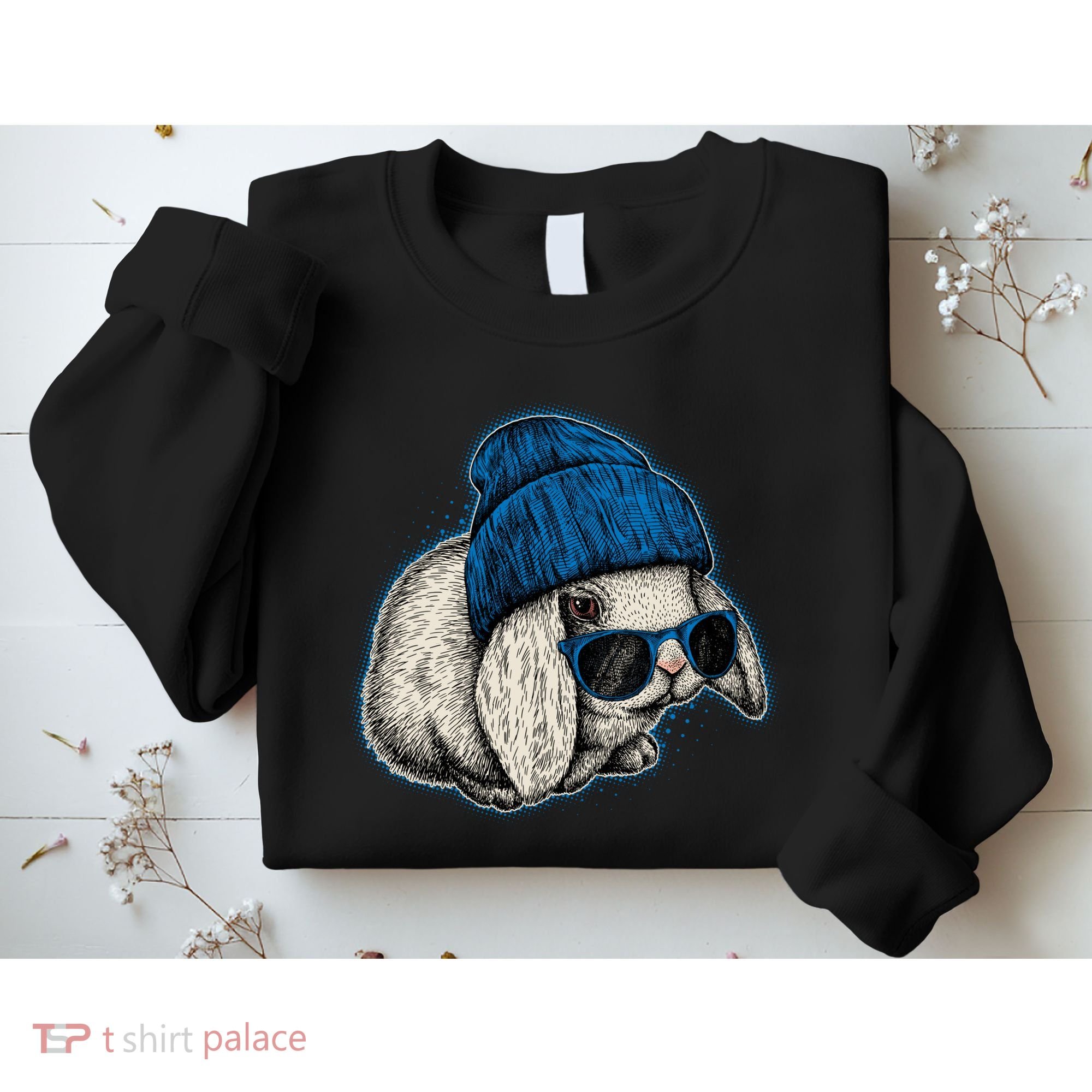 Cute Easter Cool Blue Bunny Rabbit Sweatshirt