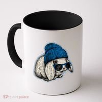 Cute Easter Cool Blue Bunny Rabbit Coffee Mug thumb 0