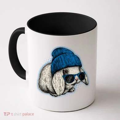Cute Easter Cool Blue Bunny Rabbit Coffee Mug