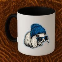 Cute Easter Cool Blue Bunny Rabbit Coffee Mug thumb 2