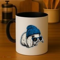 Cute Easter Cool Blue Bunny Rabbit Coffee Mug thumb 4