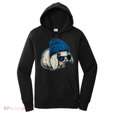 Cute Easter Cool Blue Bunny Rabbit Women's Hoodie