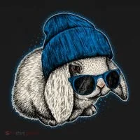 Cute Easter Cool Blue Bunny Rabbit Women's Hoodie thumb 2