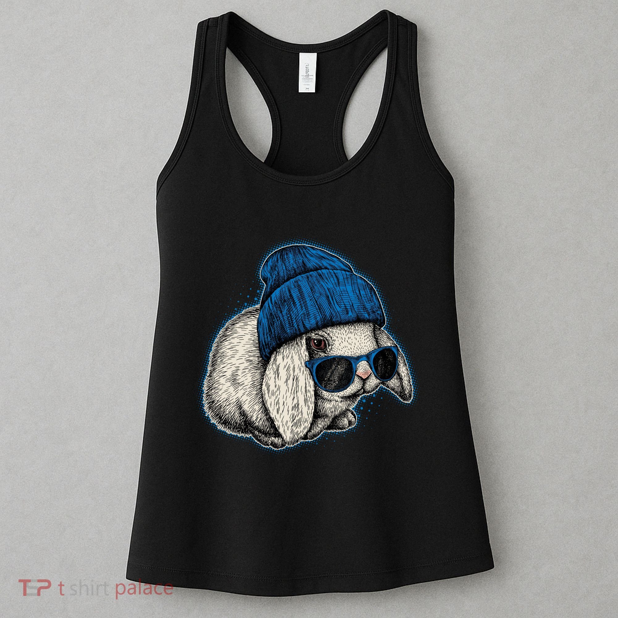 Cute Easter Cool Blue Bunny Rabbit Women's Tank Top