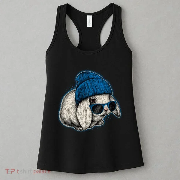 Cute Easter Cool Blue Bunny Rabbit Women's Tank Top