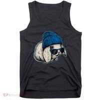 Cute Easter Cool Blue Bunny Rabbit Tank Top thumb 0