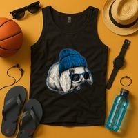 Cute Easter Cool Blue Bunny Rabbit Tank Top thumb 4