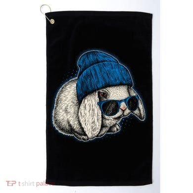 Cute Easter Cool Blue Bunny Rabbit Golf Towel